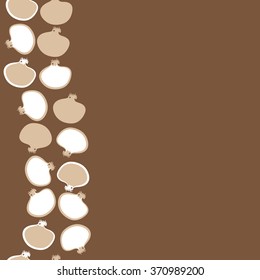 Seamless    pattern  of pomegranate  motif,hole,  spots, stamens, copy space,vertical. Hand drawn.