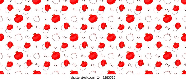 Seamless pattern. Pomegranate on an isolated background. Modern summer pattern