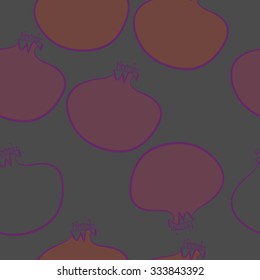 Seamless    pattern  of pomegranate,hole,  spots. Hand drawn.