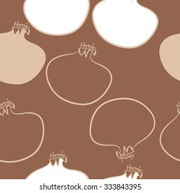 Seamless    pattern  of pomegranate,hole,  spots. Hand drawn.