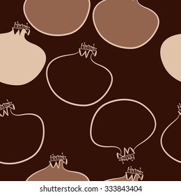 Seamless    pattern  of pomegranate,hole,  spots. Hand drawn.