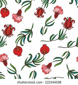 Seamless pattern with pomegranates