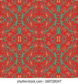 Seamless pattern with pomegranates