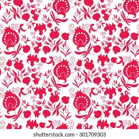 Seamless pattern with pomegranates