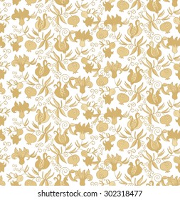Seamless pattern with pomegranates
