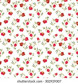 Seamless pattern with pomegranates