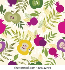 Seamless pattern with pomegranates