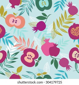 Seamless pattern with pomegranates