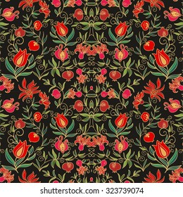 Seamless pattern with pomegranates
