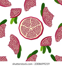 Seamless pattern with pomegranates. Decorative patterns of the pomegranate fruit. The elegant the template for fashion prints. Shana Tova, Jewish New Year, Rosh Hashanah, Yalda