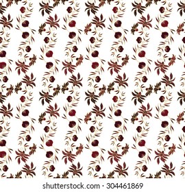 Seamless pattern with pomegranates flowers
