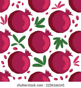 Seamless pattern with pomegranates Fruits. Decorative patterns of the pomegranate fruit. elegant template