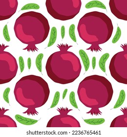 Patrón sin foco con frutas granadas. Patrones decorativos de la fruta granada. plantilla elegante