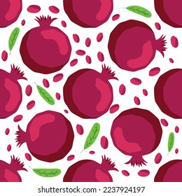 Seamless pattern with pomegranates Fruits. Decorative patterns of the pomegranate fruit. elegant template