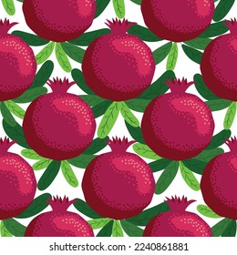 Seamless pattern with pomegranates Fruits. Decorative patterns of the pomegranate fruit. elegant template