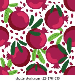 Seamless pattern with pomegranates Fruits. Decorative patterns of the pomegranate fruit. elegant template