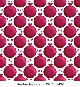 Seamless pattern with pomegranates Fruits. Decorative patterns of the pomegranate fruit. elegant template