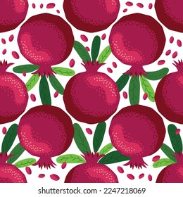 Seamless pattern with pomegranates Fruits. Decorative patterns of the pomegranate fruit. elegant template