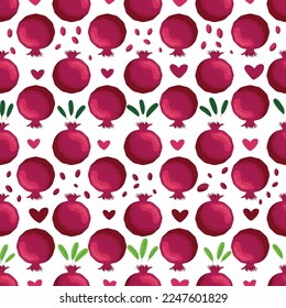 Seamless pattern with pomegranates Fruits. Decorative patterns of the pomegranate fruit. elegant template