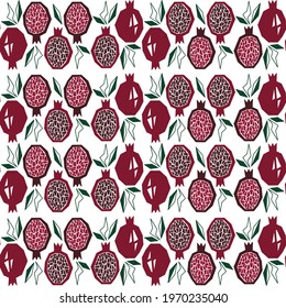 Seamless pattern with pomegranates. Rosh Hashanah