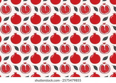 Seamless pattern with pomegranates. Vector illustration.
