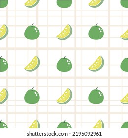 Seamless pattern pomelo isolated on white background. vector illustration.