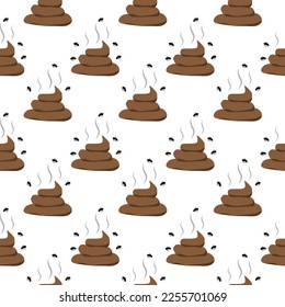 Seamless pattern with poo on a white background