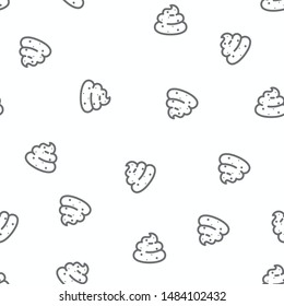 Seamless pattern of poops - excrement backgrouns in simple style