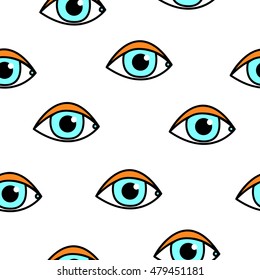  seamless pattern pop art with eyes