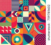 Seamless Pattern of Pop and Colorful Abstract Geometric Shape. Tile Decor Wallpaper