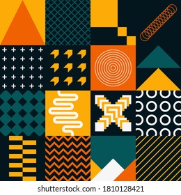 Seamless Pattern of Pop and Colorful Abstract Geometric Shape.