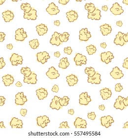 Seamless pattern with popcorn. Pop corn background.