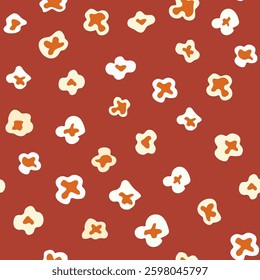 Seamless pattern with popcorn. Vector popcorn pattern for packaging, textile and printing