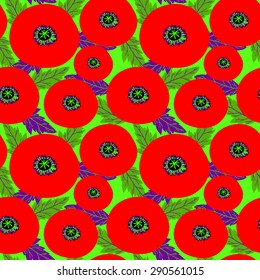 Seamless pattern with poppies
