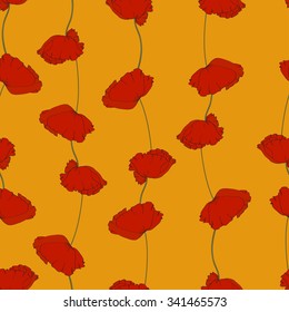 Seamless pattern with poppies