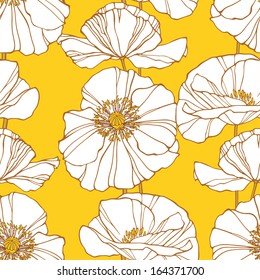 Seamless pattern with poppies. Floral background. Vector illustration