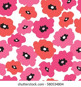 Seamless pattern with a poppies. Floral background