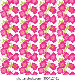 Seamless pattern with poppies on a white background