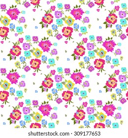 Seamless pattern with poppies on a white background