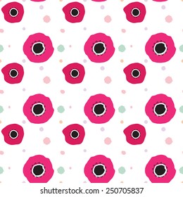 Seamless pattern with poppies. Vector pattern