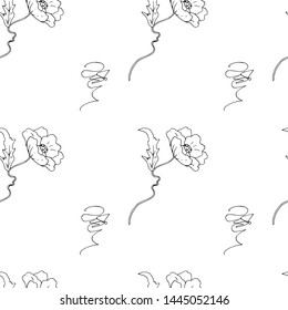 Seamless pattern of poppies. Vector illustration.