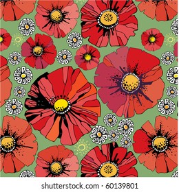 seamless pattern with poppy