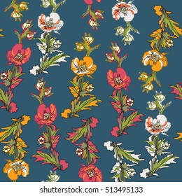 seamless pattern with poppy flower for textiles or wrapping paper