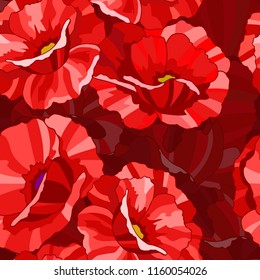 seamless pattern with poppy flowers