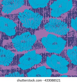 Seamless pattern with poppy flowers.