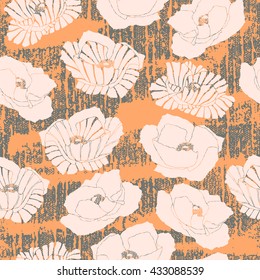 Seamless pattern with poppy flowers.