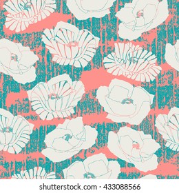 Seamless pattern with poppy flowers.