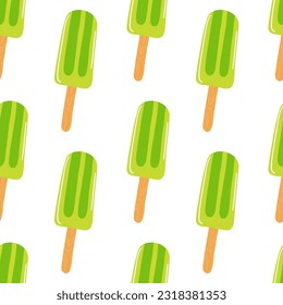 Seamless pattern of popsicle ice cream. 