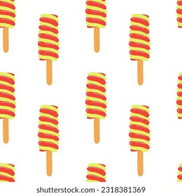 Seamless pattern of popsicle ice cream. 