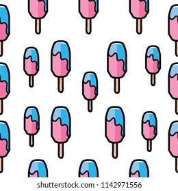 Seamless Pattern Popsicle Stick 03 Vector Eps.10